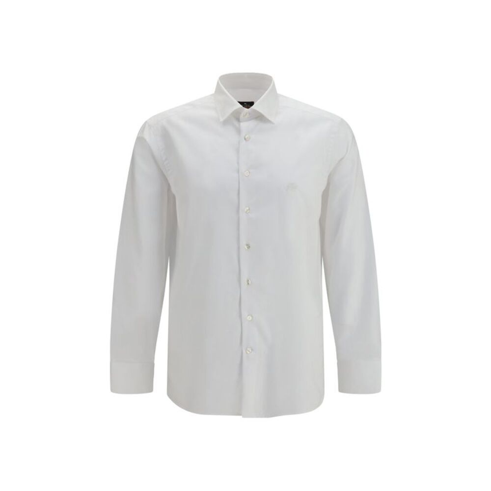 Etro Men Roma Cotton Shirt With Pegaso Logo